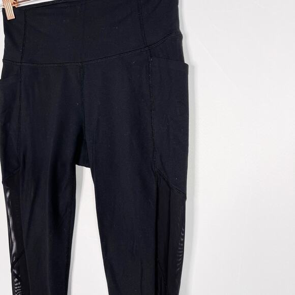 Athleta Small S Black High Rise Mesh Chaturanga to Town 7/8 Leggings Workout - Picture 5 of 12